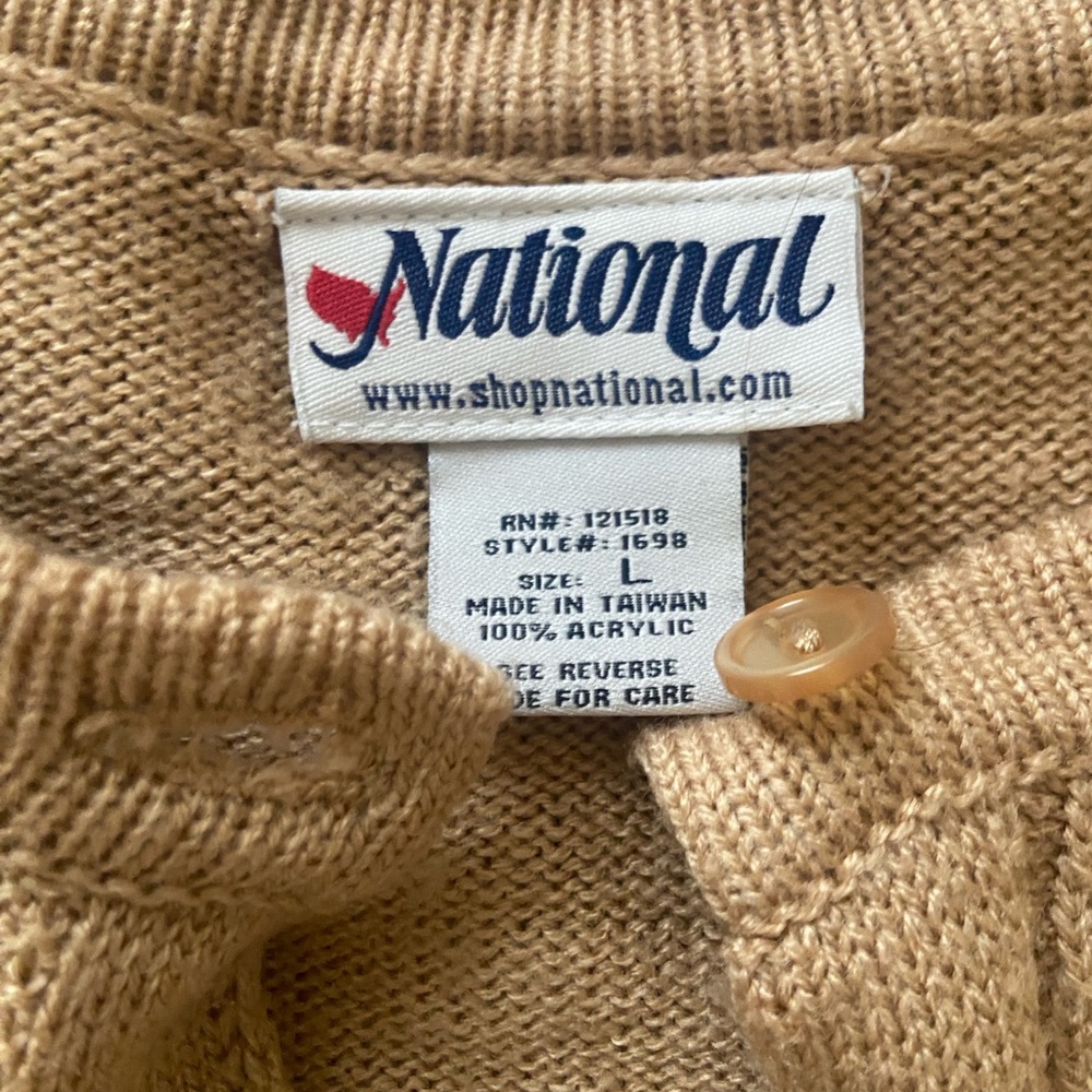 Vintage Tan Knit Cardigan - Picture 2 of 3